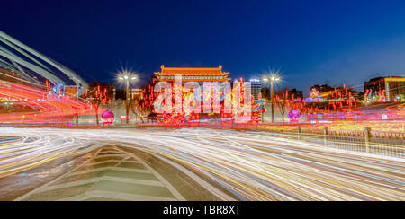 Ancient city Xi'an, Ming and Qing dynasties, ancient construction of the Nanmen city wall scenery Stock Photo