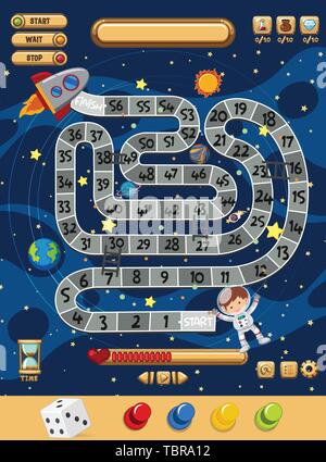 Game template space theme illustration Stock Vector