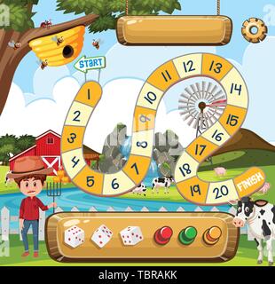 A board game template illustration Stock Vector