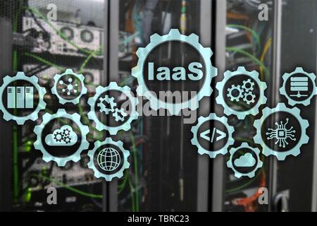 IaaS, Infrastructure as a Service. Online Internet and networking concept. Graph icons on a digital screen Stock Photo