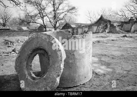 Hutong in the Sanli River area of the front gate before the transformation Stock Photo