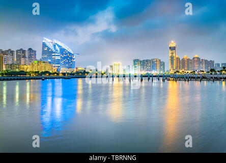 City night view of Jinsha Bay, Zhanjiang City Stock Photo - Alamy