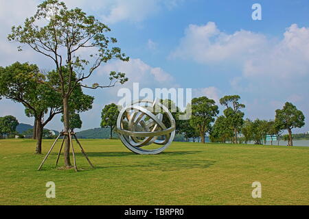 Scenery of Songjiang Moon Lake Sculpture Park in Shanghai Stock Photo