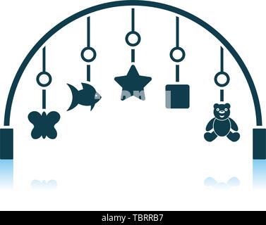 Baby Arc With Hanged Toys Icon. Shadow Reflection Design. Vector Illustration. Stock Vector