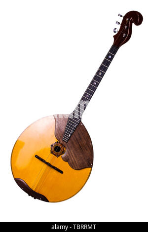 Folk musical instrument domra isolated on white Stock Photo