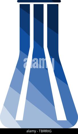 Chemical Bulbs Icon. Flat Color Ladder Design. Vector Illustration. Stock Vector