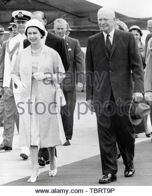 elizabeth queen ii eisenhower president inspect alamy dated file