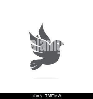 Dove icon on white background Stock Vector