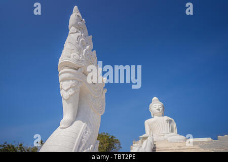 Big Buddha statue Was built on a high hilltop of Phuket Thailand Can be seen from a distance Stock Photo