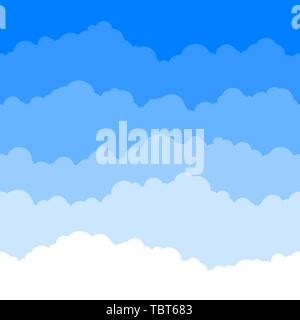 Horizontal seamless clouds. Skyline repeat texture. Sky background. Vector illustration Stock Vector