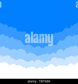Horizontal seamless clouds. Skyline repeat texture. Sky background. Paper clouds layers. Vector illustration Stock Vector