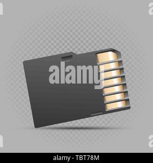 mini memory card on gray background Stock Vector