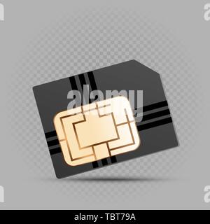 sim card on gray background Stock Vector