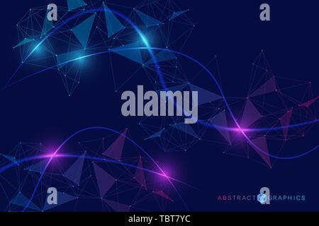 Big Data Visualization Background. Modern futuristic virtual abstract background. Science network pattern, connecting lines and dots. Global network Stock Vector