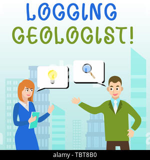 Handwriting text writing Logging Geologist. Conceptual photo Layout and execution of definition diamond drill programs Business Partners Colleagues Jo Stock Photo
