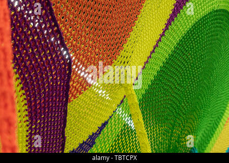 Abstract texture of multi-colored woven fabrics. Creative vintage background Stock Photo