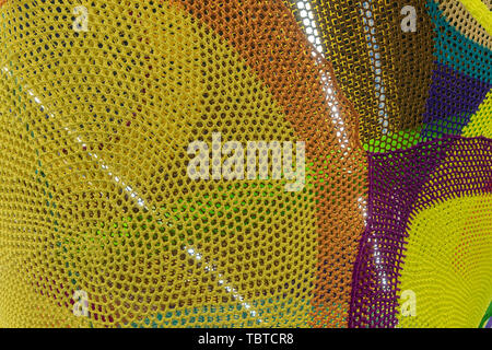 Abstract texture of multi-colored woven fabrics. Creative vintage background Stock Photo