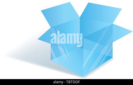 Vector illustration. Transparent cristal box icon isolated on white background. Stock Vector