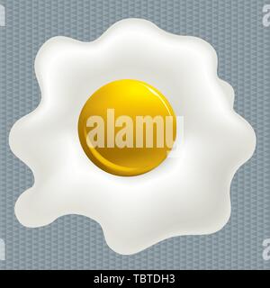 Vector illustration. Fried egg icon in shiny style. Geometric forms. Stock Vector