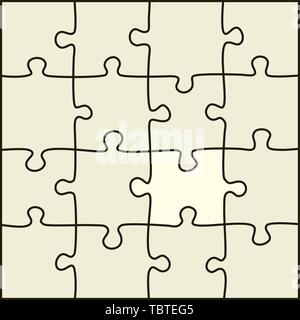 Vector illustration. Simple puzzle pieces that can separate each one. Stock Vector