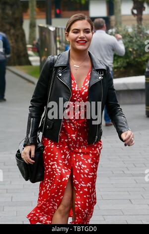 Megan Barton Hanson seen arriving at global studios for radio