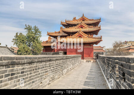 Dai Temple Corner Tower, Tai'an, Shandong Province Stock Photo