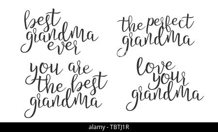 Modern Calligraphy Ink Of Word Grandma Vector Stock Vector