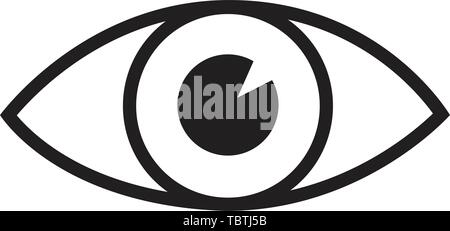 Eye vector line icon isolated on white Stock Vector