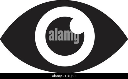 human eye icon silhouette black vector illustration Stock Vector