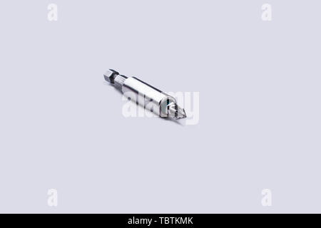 Screwdriver bit isolated on white background. Screwdriver bit holder with copy space. Mechanical tool, horizontal image. Stock Photo