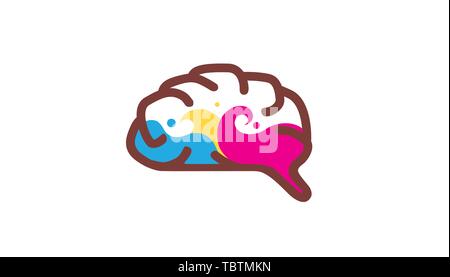 Creative Colorful Brain Color Logo Symbol Design Illustration Stock Vector