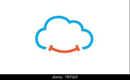 Creative Cloud Smile Logo Vector Symbol Design Illustration Stock Vector