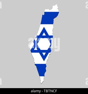 Map of Israel with national flag Stock Vector Image & Art - Alamy