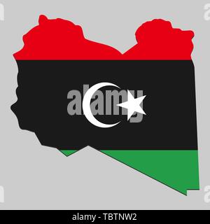 Libya Flag Map Official Color With Proportion Fully Editable