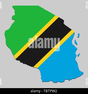 Tanzania flag and map. Patriotic background. National flag of Tanzania ...