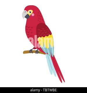 Vector cute African animal. Parrot. Funny character for kids. Stock Vector