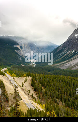 A part of the icefiels parkway at the highway 93 in the Canadian rocky mountains Stock Photo