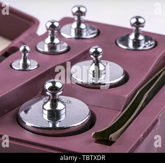 weights for Laboratory scales Stock Photo