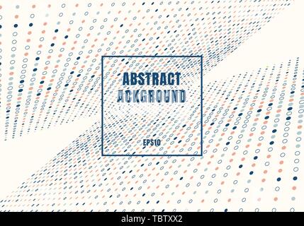 Abstract multicolor dots pattern halftone style perspective on white background with square frame. Vector illustration Stock Vector