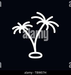 Coconut trees Icon vector sign symbol Stock Vector