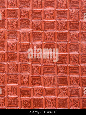Saddle brown synthetic leather with embossed texture background Stock Photo