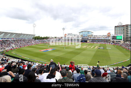 A general view of the match action during the ICC Cricket World Cup group stage match at Trent Bridge, Nottingham. Stock Photo