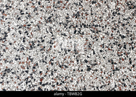 Terrazzo texture backgound, old grunge marbled stone floor in white, grey, black and brown color. Stock Photo