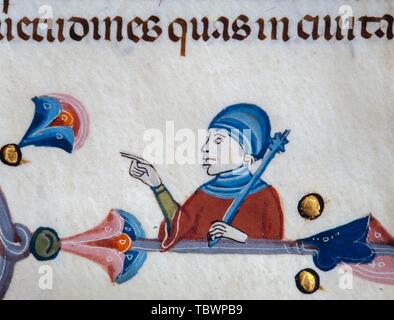 Miniatura del manuscrito 'Usatges i Constitucions de Catalunya', siglo XIV. Museum: Arxiu Municipal, Lleida. Stock Photo