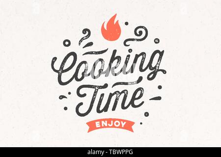 Timing Kitchen Logo Cooking Time. Kitchen poster. Kitchen Wall Decor, Sign, Quote Stock ...