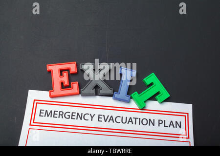 Emergency evacuation plan Stock Photo