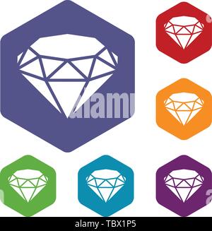 Diamond icons vector hexahedron Stock Vector
