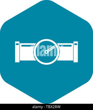 Instrument measures the pressure in the pipe icon Stock Vector