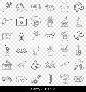 Forest icons set, outline style Stock Vector