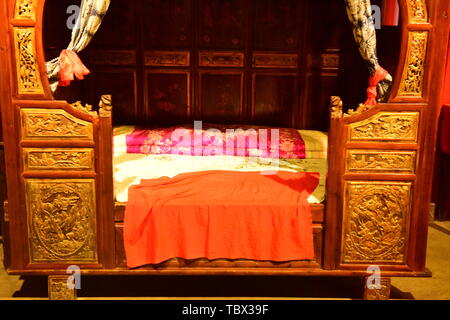 Ancient bed of Ming and Qing dynasties Stock Photo